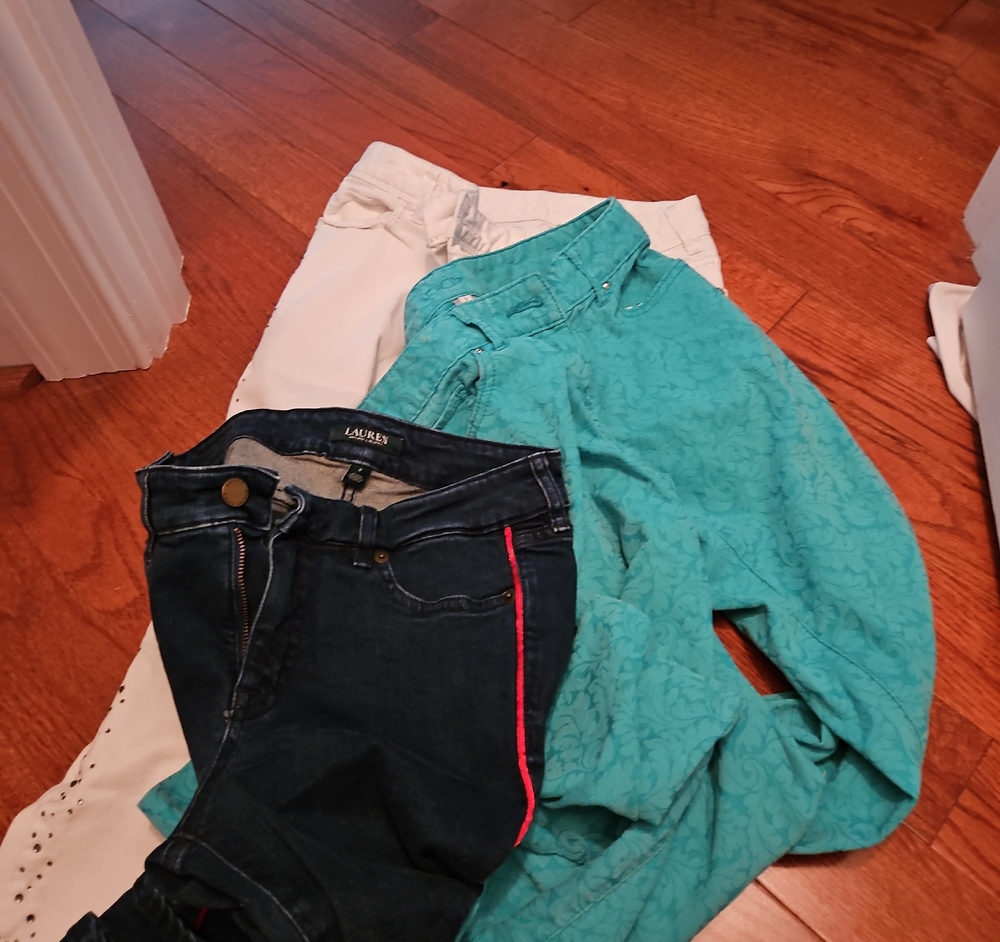 Lauren Ralph Lauren Dark Blue Skinny Jeans with Subtle Red Trim